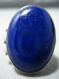 One Of The Best Vintage Native American Navajo Orville Tsinnie Lapis Sterling Silver Ring-Nativo Arts