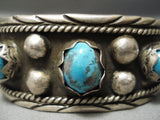 High Grade Vintage Native American Navajo Persin Turquoise Sterling Silver Bracelet Old-Nativo Arts