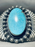 Fascinating Vintage Native American Navajo Kingman Turquoise Sterling Silver Bracelet-Nativo Arts