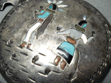 One Of The Best Vintage Native American Navajo Turquoise Inlay Sterling Silver Necklace Old-Nativo Arts