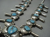 336 Gram Huge Vintage Native American Jewelry Navajo Turquoise Sterling Silver Squash Blossom Necklace-Nativo Arts