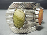 Native American Famous Vintage Navajo Carico Lake Turquoise Sterling Silver Bracelet Cuff-Nativo Arts