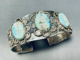 Very Early Vintage Native American Navajo #8 Turquoise Sterling Silver Bracelet-Nativo Arts