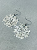 Wonderful Native American Navajo Sterling Silver Cross Earrings-Nativo Arts