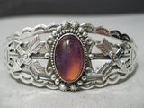 Rare Early Century Vintage Native American Navajo Sterling Silver Dragon's Breath Opal Bracelet-Nativo Arts