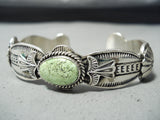 Incredible Vintage Native American Navajo Gaspeite Sterling Silver Bracelet-Nativo Arts