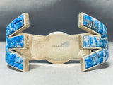 One Of The Most Unique Ever Native American Navajo Lapis Sterling Silver Bracelet-Nativo Arts