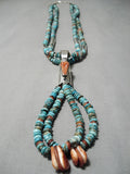 Native American Important Santo Domingo Turquoise Sterling Silver Tubule Necklace-Nativo Arts