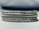 Focused Silver Work Vintage Native American Navajo Sterling Silver Bracelet-Nativo Arts