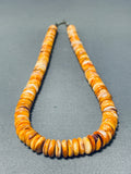 Native American Traditional Vintage Santo Domingo Spiny Oyster Sterling Silver Necklace-Nativo Arts