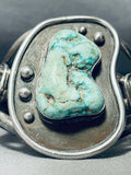Important Cripple Creek Turquoise Vintage Native American Navajo Sterling Silver Bracelet-Nativo Arts