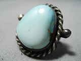 Rare Vintage Native American Navajo Candelaria Turquoise Sterling Silver Ring-Nativo Arts