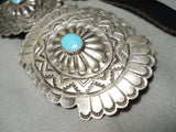 Fabulous Vintage Native American Navajo Turquoise Sterling Silver Concho Belt Old-Nativo Arts
