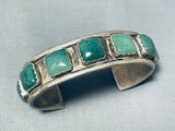Amazing Vintage Native American Navajo 9 Jade Squares Sterling Silver Bracelet-Nativo Arts