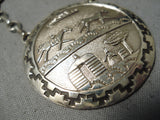 Marvelous Vintage Navajo Sterling Silver Necklace Old Native American-Nativo Arts