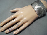 Extreme Detail Navajo Sterling Silver Bracelet Native American-Nativo Arts