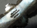 One Of Most Detailed Vintage Native American Navajo Turquoise Sterling Silver Bracelet Old-Nativo Arts