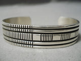 Important Micro Chisel Vintage Native American Navajo Sterling Silver Bracelet Cuff-Nativo Arts