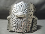 One Of The Best Early Vintage Native American Navajo Coin Silver Repoussed Bracelet Cuff-Nativo Arts