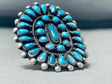 One Of The Best Vintage Native American Navajo Turquoise Sterling Silver Ring Old-Nativo Arts