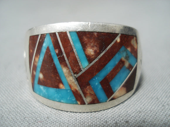 Ray Tracey Vintage Navajo Turquoise Sterling Silver Ring Native American Old-Nativo Arts