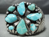 Vivid Carico Lake Turquoise Vintage Native American Navajo Sterling Silver Bracelet Old-Nativo Arts