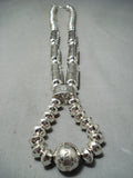 Best Native American Navajo Tubule Sterling Silver Bead Necklace-Nativo Arts