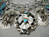 Detailed Intricate!! Vintage Native American Navajo Turquoise Sterling Silver Bracelet-Nativo Arts