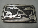 Rare New Mexico Shiprock Vintage Native American Navajo Thomas Singer Sterling Silver Buckle-Nativo Arts