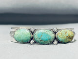 Breathtaking Vintage Native American Zuni Turquoise Sterling Silver Bracelet Signed-Nativo Arts