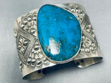 Jake Francosa San Felipe Pilot Mountain Turquoise Sterling Silver Bracelet-Nativo Arts