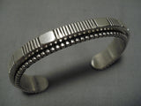 Detailed Johnny Nez Vintage Navajo Sterling Silver Native American Bracelet-Nativo Arts