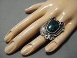 Opulent Vintage Navajo Azuite Sterling Silver Native American Ring Old-Nativo Arts