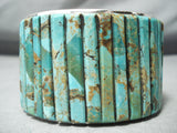 One Of The Best Native American Navajo Royston Turquosie Inlay Sterling Silver Bracelet-Nativo Arts