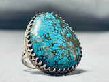 Exquisite Vintage Native American Navajo Spiderweb Turquoise Sterling Silver Ring-Nativo Arts