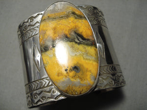 Amazing Modernistic Native American Sterling Silver Repoussed Heavy Bracelet-Nativo Arts