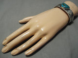 Impressive Vintage Native American Navajo Jeanette Dale Turquoise Sterling Silver Bracelet-Nativo Arts
