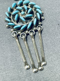 Octavius Seowtewa Vintage Native American Zuni Turquoise Sterling Silver Earrings-Nativo Arts