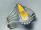 Exquisite Native American Navajo Honeybee Jasper Sterling Silver Bracelet Signed Pat Yazzie-Nativo Arts