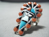 Dynamic Zuni Turquoise Sterling Silver Ring Native American-Nativo Arts