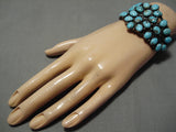 One Of The Best Vintage Native American Navajo Domed #8 Turquoise Sterling Silver Bracelet-Nativo Arts