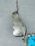 Fantastic Vintage Native American Navajo Sleeping Beauty Turquoise Sterling Silver Necklace-Nativo Arts