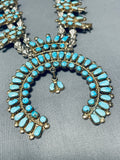 Gold And Silver Vintage Native American Navajo Turquoise Hogan Sterling Squash Blossom Necklace-Nativo Arts