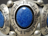 One Of The Best Vintage Native American Navajo Lapis Sterling Silver Bracelet Old-Nativo Arts