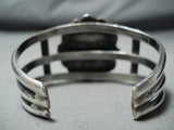 Superior Vintage Native American Navajo Kingman Turquoise Sterling Silver Bracelet Old-Nativo Arts