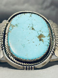 Colossal Vintage Native American Navajo Blue Gem Turquoise Sterling Silver Bracelet-Nativo Arts