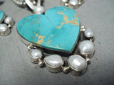 Stunning Vintage Native American Navajo Royston Turquoise Sterling Silver Necklace & Earring Set-Nativo Arts