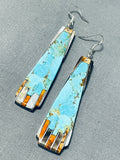 Native American Rare Santo Domingo 8 Turquoise Sterling Silver Earrings-Nativo Arts