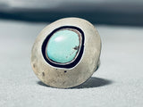 Amazing Vintage Native American Navajo #8 Turquoise Mine Sterling Silver Shadowbox Ring-Nativo Arts