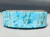 Exceptional Native American Navajo Turquoise Sterling Silver Bracelet Signed-Nativo Arts